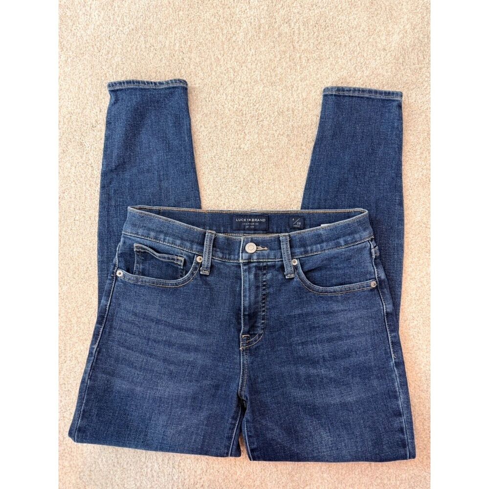 Lucky Brand Ava Mid Rise Skinny Ankle Jeans Size 6/28 Dark Wash Stretch